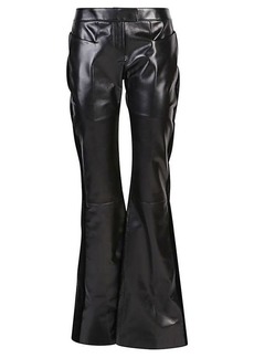 TOM FORD Flared leather and velvet trousers