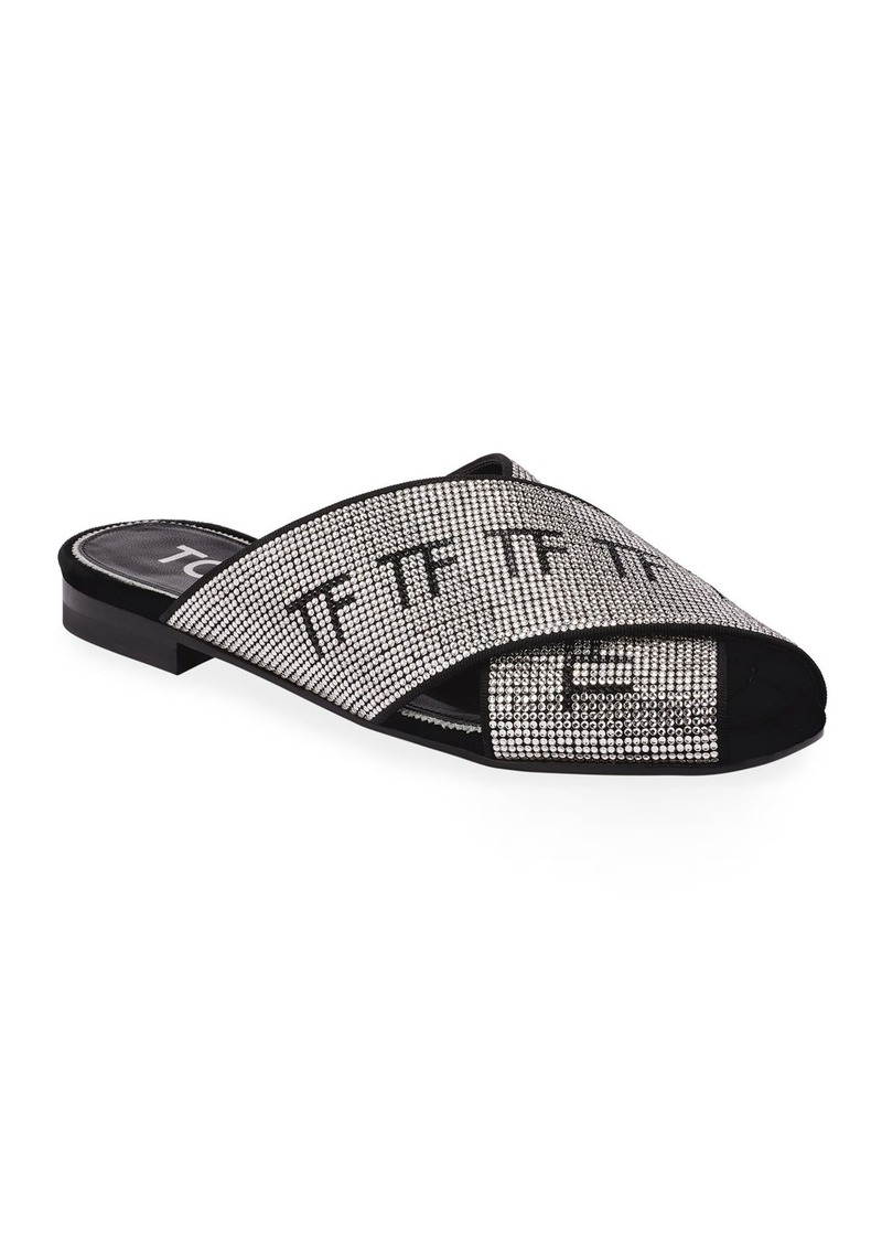 Tom Ford TOM FORD Flat Crisscross Crystal Sandals | Shoes