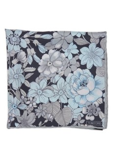 TOM FORD Floral Print Mulberry Silk Pocket Square