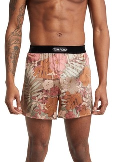 TOM FORD Floral Print Stretch Silk Boxers