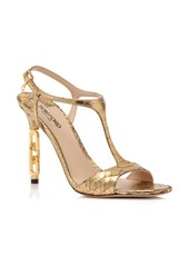 TOM FORD Galaxy Python Embossed T-Strap Sandal