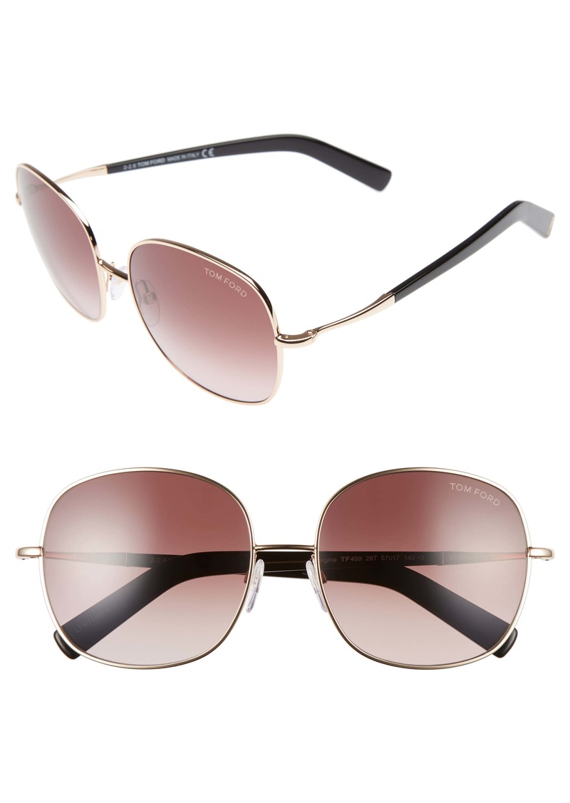 Tom Ford Tom Ford Georgina 57mm Gradient Lens Square Sunglasses | Sunglasses