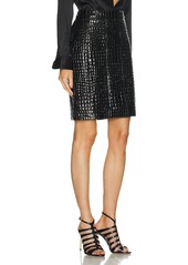 TOM FORD Glossy Croco Leather Skirt