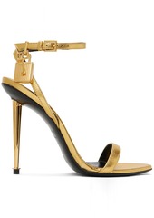 TOM FORD Gold Padlock Pointy Naked Heeled Sandals