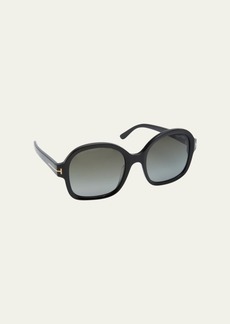 TOM FORD Delphine-02 Gradient Round Acetate Sunglasses