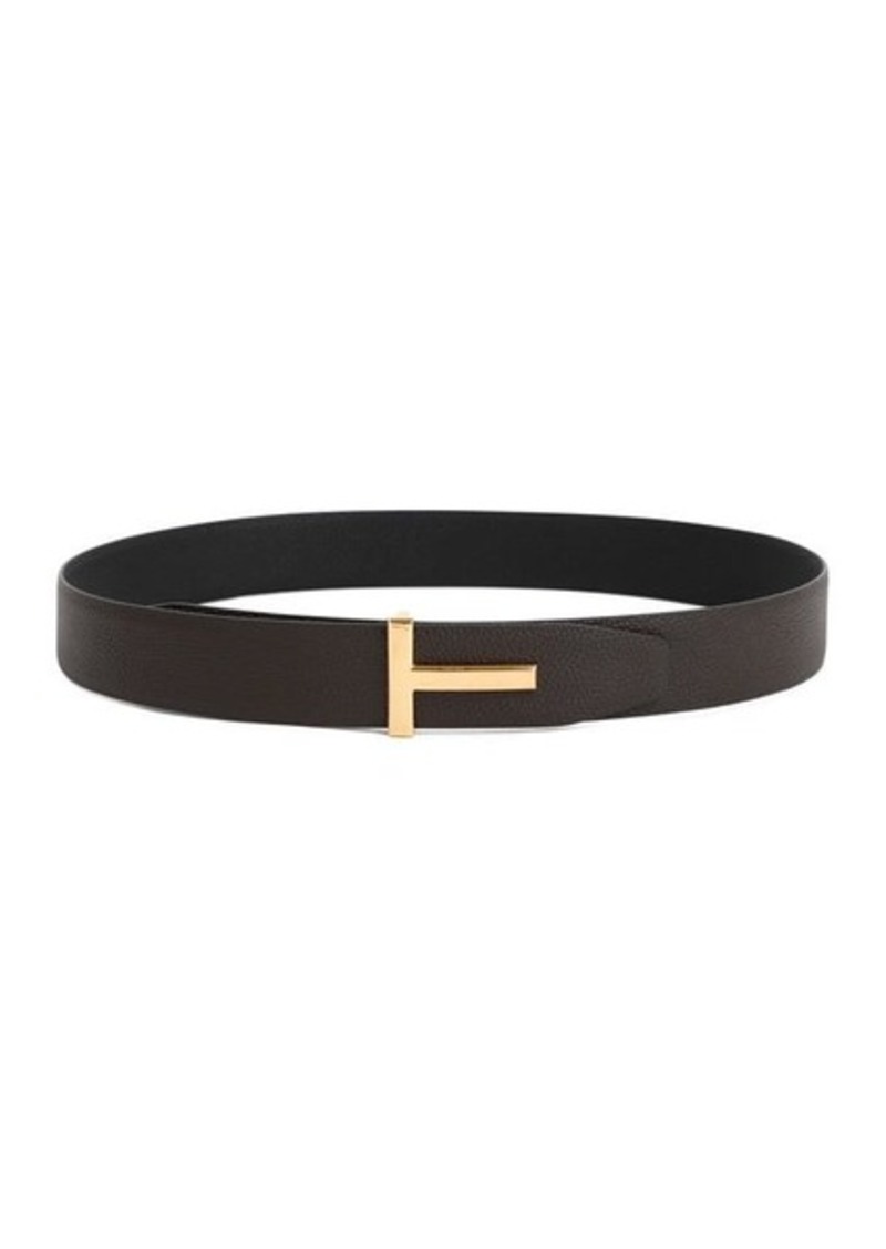 TOM FORD  GRAINED CALF LEATHER BELT
