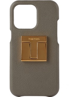 TOM FORD Gray Leather iPhone 12 Case