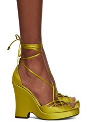 TOM FORD Green Ankle Wrap Heeled Sandals