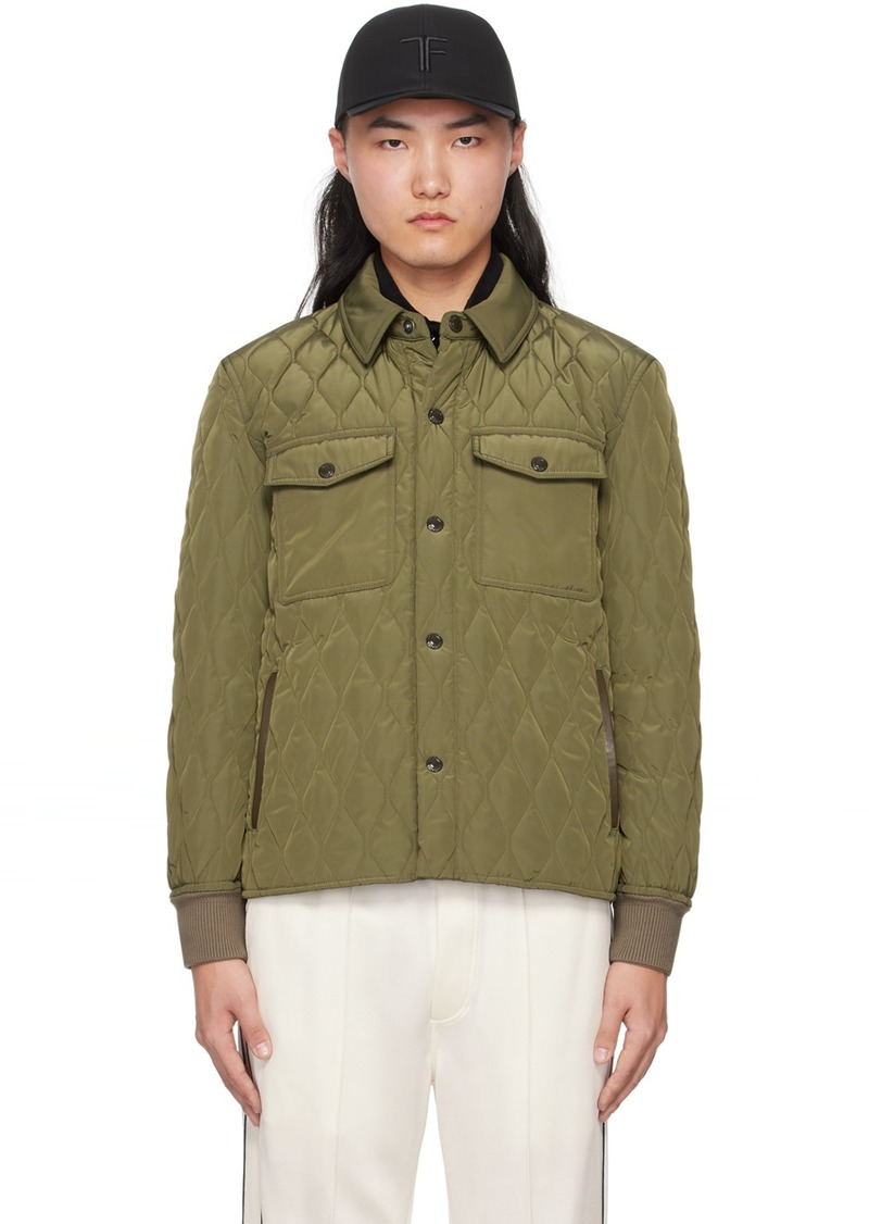 TOM FORD Green Quilted Jacket