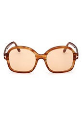 TOM FORD Hanley 57mm Photochromic Butterfly Sunglasses in Shiny Amber/Brown Chromic at Nordstrom Rack