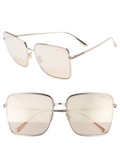 TOM FORD Heather Polarized 60mm Square Sunglasses in Shiny Rose Gold/Gradient at Nordstrom