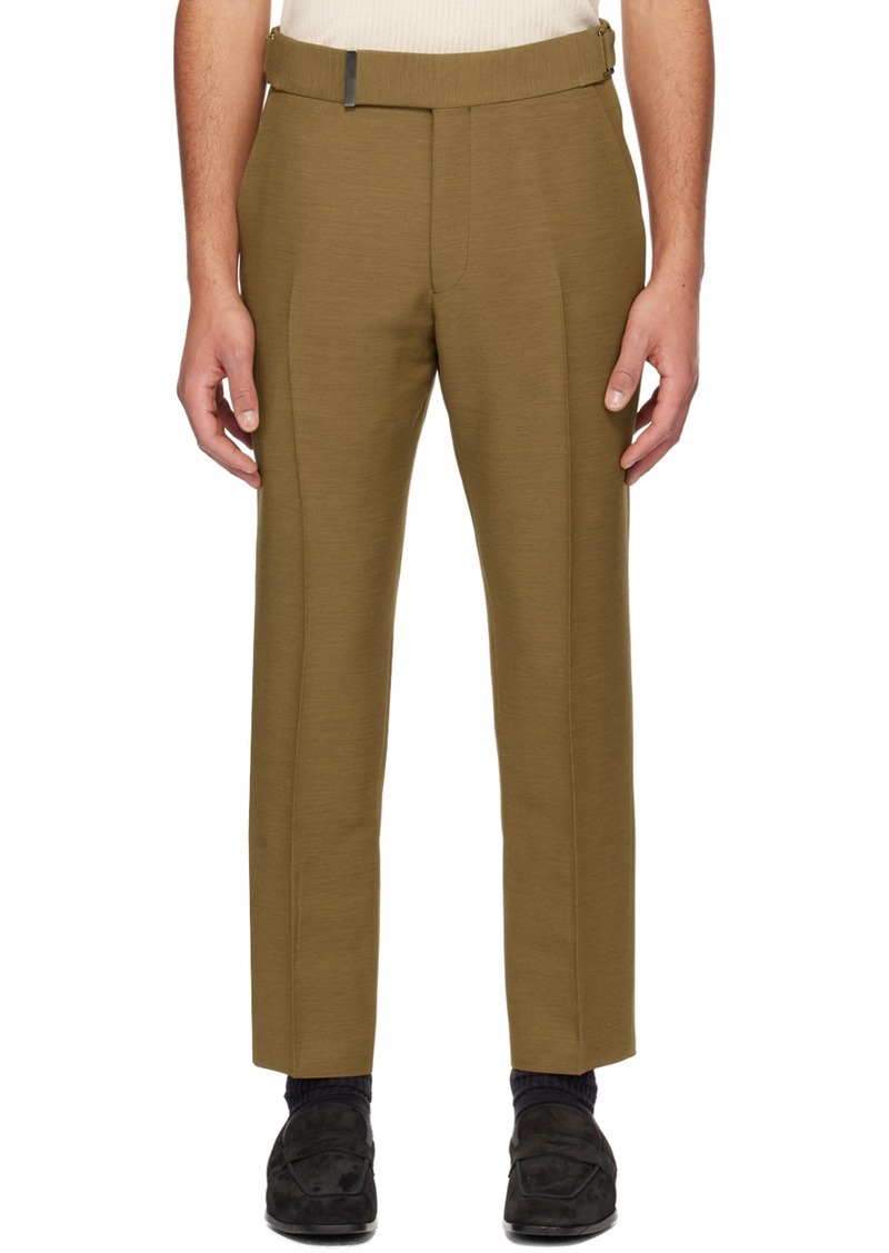 TOM FORD Khaki Belted Trousers