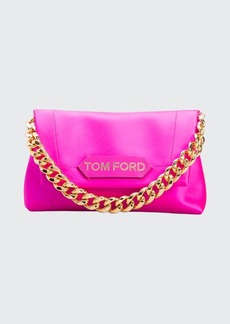 TOM FORD Label Mini Bag in Satin with Chain