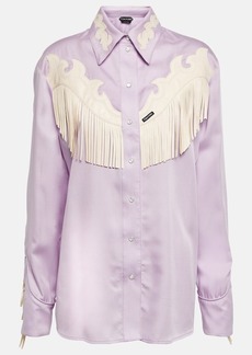 Tom Ford Leather-trimmed Western shirt
