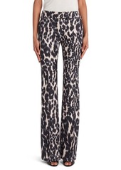 TOM FORD Leopard Print Flared Hopsack Pants