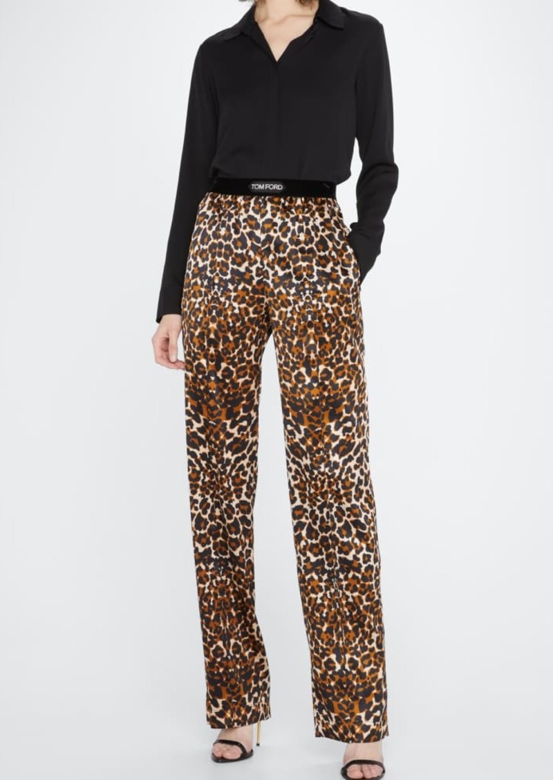 TOM FORD Leopard-Print Silk Pajama Pants