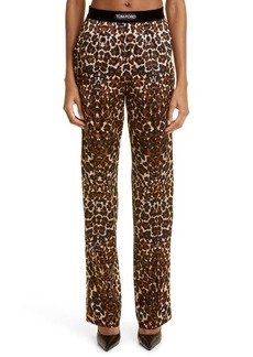 TOM FORD Leopard Print Stretch Silk Pajama Pants