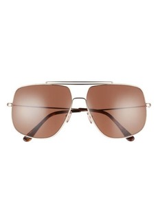TOM FORD Liam 61mm Navigator Sunglasses in Shiny Rose Gold /Roviex at Nordstrom