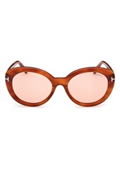 TOM FORD Lily-02 55mm Tinted Cat Eye Sunglasses in Blonde Havana /Violet at Nordstrom Rack