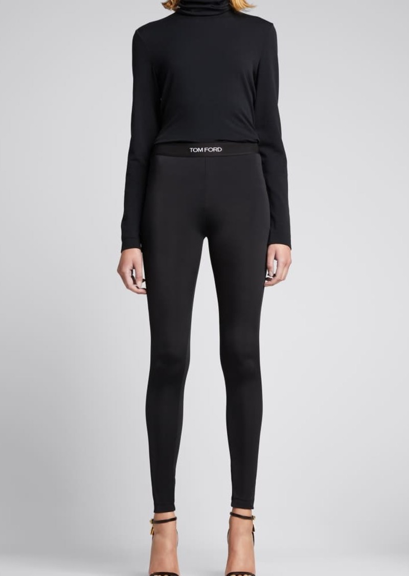 Tom Ford Stretch Seamed Tights in Black