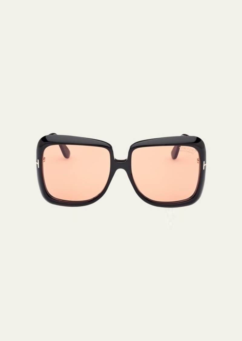 TOM FORD Lorelai Acetate Square Sunglasses