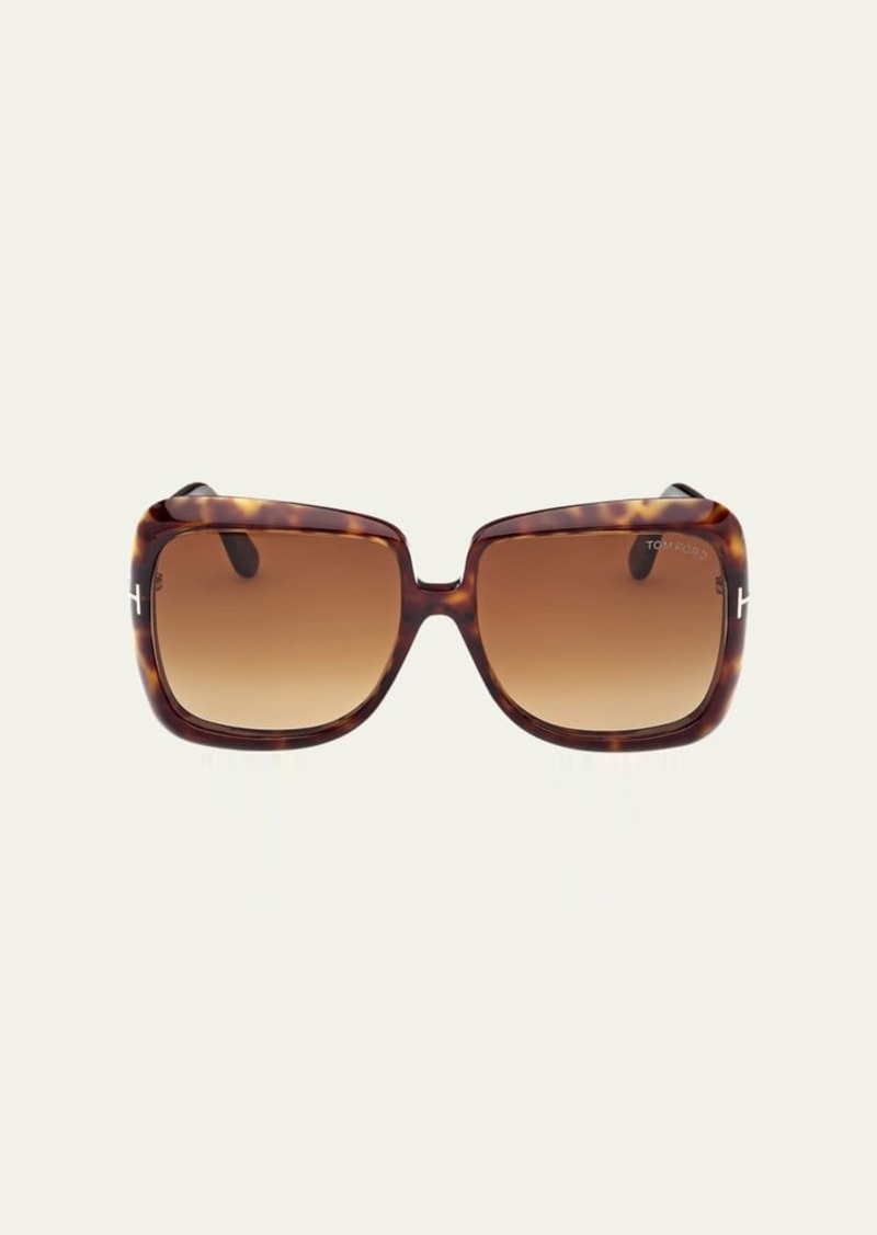 TOM FORD Lorelai Acetate Square Sunglasses