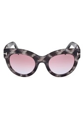 TOM FORD Lucilla 51mm Gradient Cat Eye Sunglasses