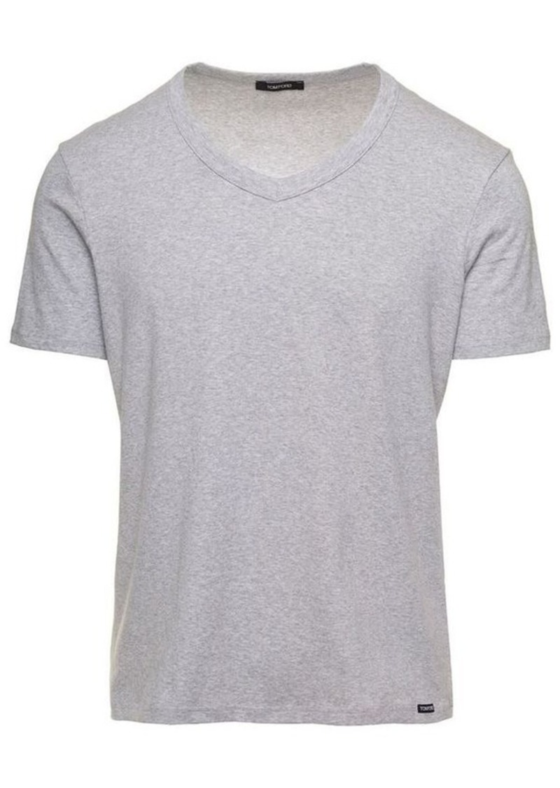 Tom Ford Man's Cotton V-Neck T-Shirt