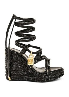 TOM FORD Maxi Rope Ankle Wrap Wedge Sandal