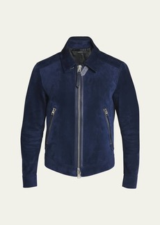 TOM FORD Men's Cashmere-Suede Full-Zip Blouson Jacket