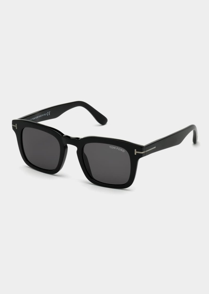TOM FORD Men's Dax Square Solid Acetate Sunglasses