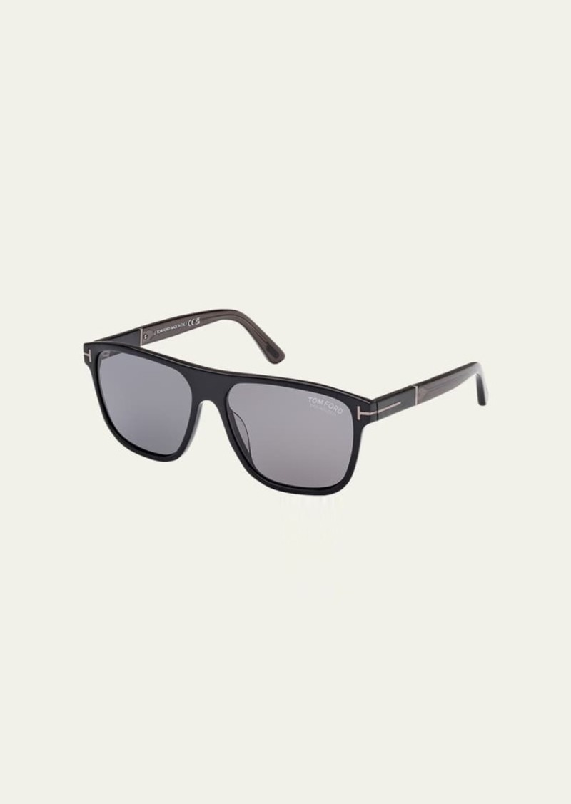 TOM FORD Men's Frances Acetate Square Polarized Sunglasses