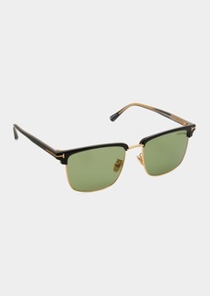 TOM FORD Men's FT0997-Hudson Half-Rim Square Sunglasses