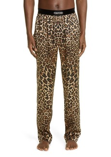 TOM FORD Men's Leopard Print Stretch Silk Pajama Pants