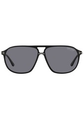 Tom Ford Men's Polarized Sunglasses, Bruce - Shiny Black