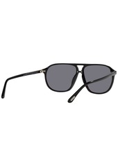 Tom Ford Men's Polarized Sunglasses, Bruce - Shiny Black