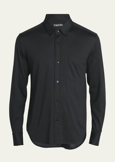 TOM FORD Men's Silk-Cotton Casual Button-Down Shirt