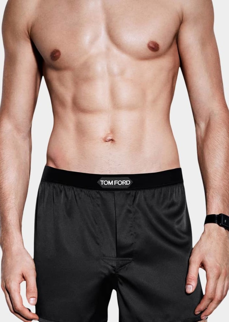 TOM FORD Men's Silk Jacquard Logo Boxers