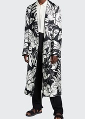 TOM FORD Men's Silk Two-Tone Hibiscus-Print Robe