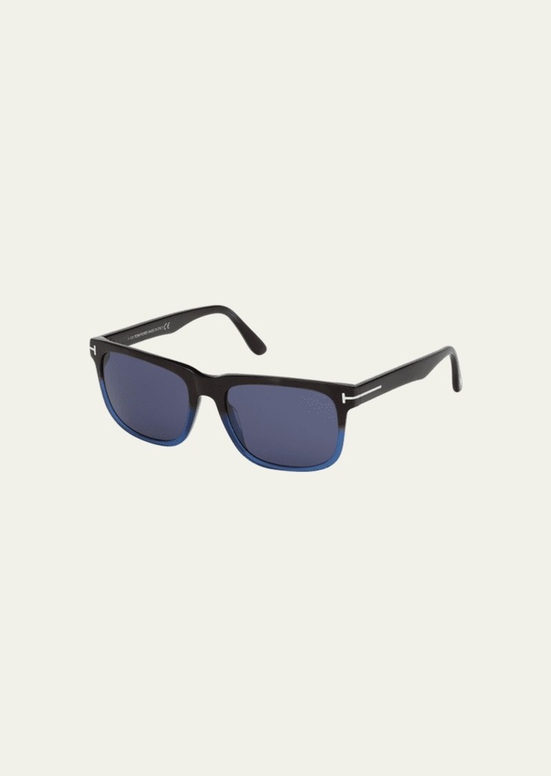 TOM FORD Men's Stephenson Square Two-Tone Acetate Sunglasses