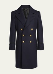 TOM FORD Men's Twill Felt Double-Breasted Coat