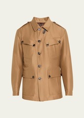 TOM FORD Men's Wool-Silk Faille Water-Resistant Field Jacket