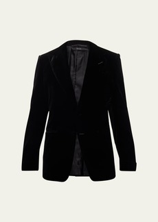 TOM FORD Men's Wool-Silk Velvet Cocktail Jacket