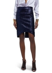 TOM FORD Metallic Croc Embossed High-Low Skirt