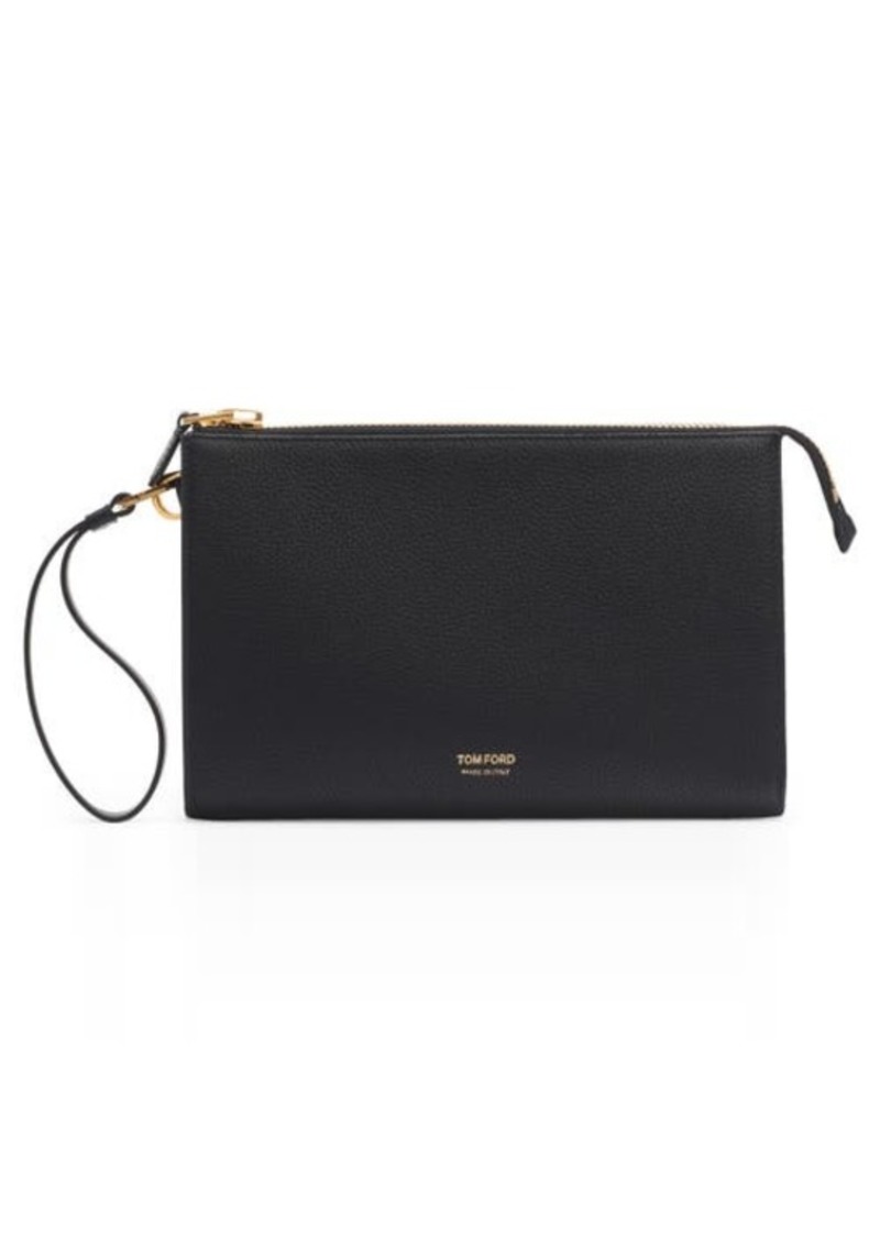 TOM FORD Mini Grained Leather Zip Pouch