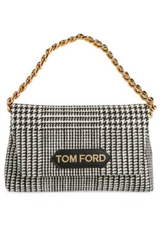 TOM FORD Mini Logo Label Plaid Wool Handheld Bag