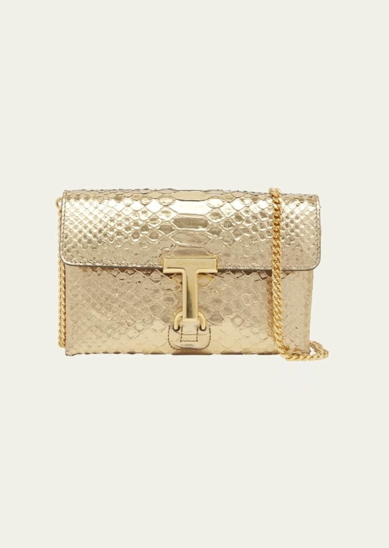TOM FORD Monarch Mini Bag in Laminated Stamped Python Leather