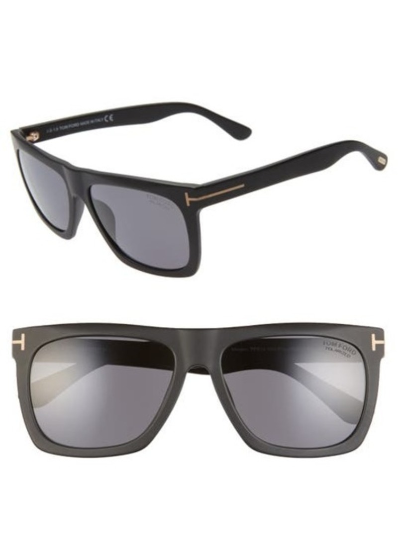 Tom Ford TOM FORD Morgan 57mm Polarized Sunglasses in Matte Black/Smoke at  Nordstrom | Sunglasses