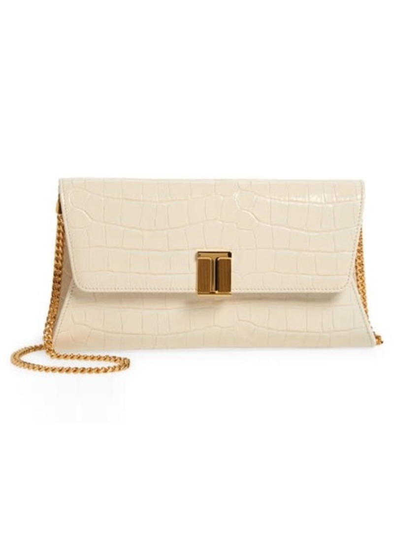 TOM FORD Nobile Croc Embossed Patent Leather Clutch