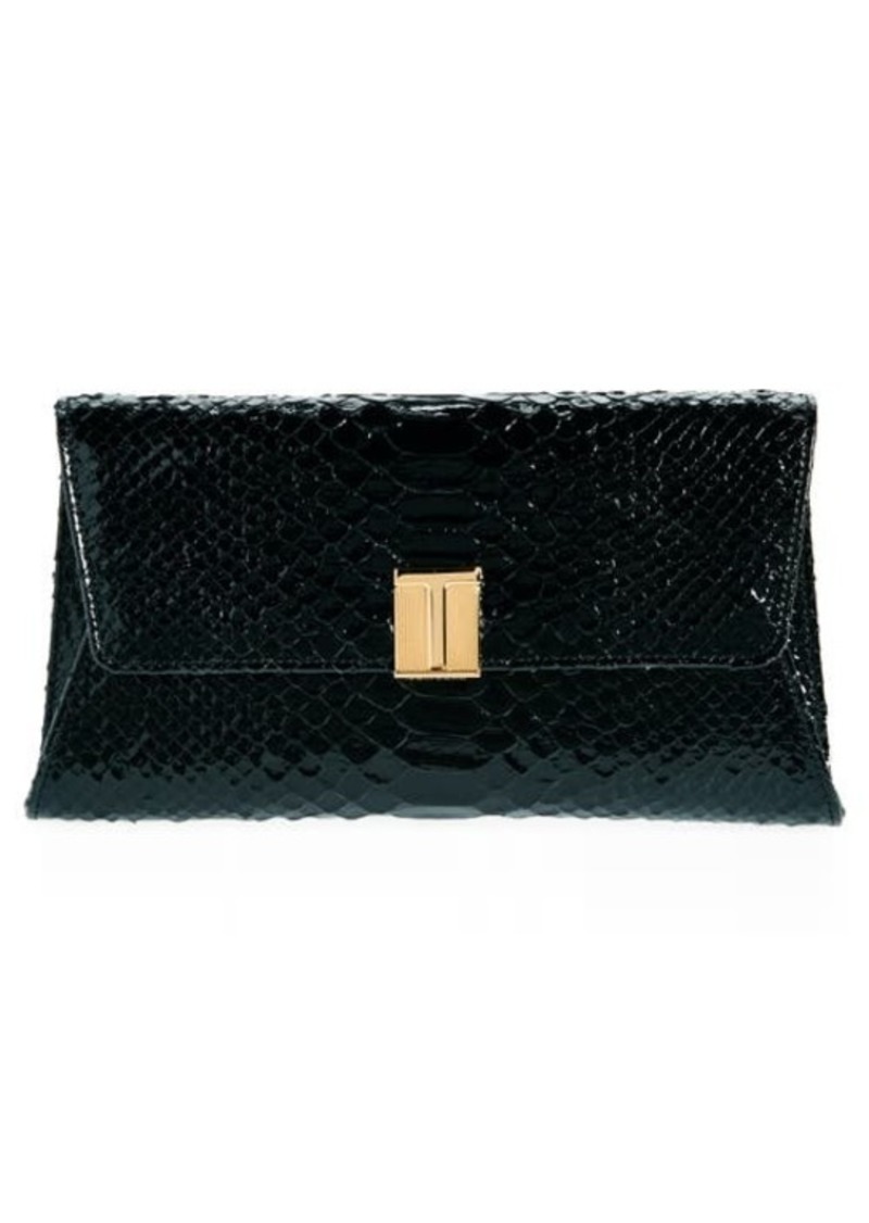 TOM FORD Nobile Python Embossed Leather Clutch